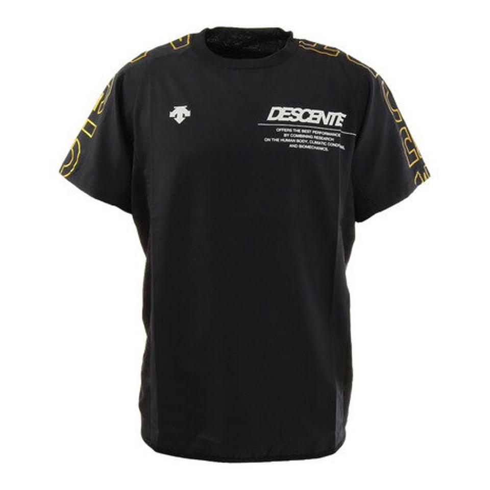 デサント(DESCENTE) バレーボールウェア 半袖ピステシャツ DVUTJK30 BK (メンズ、レディース)