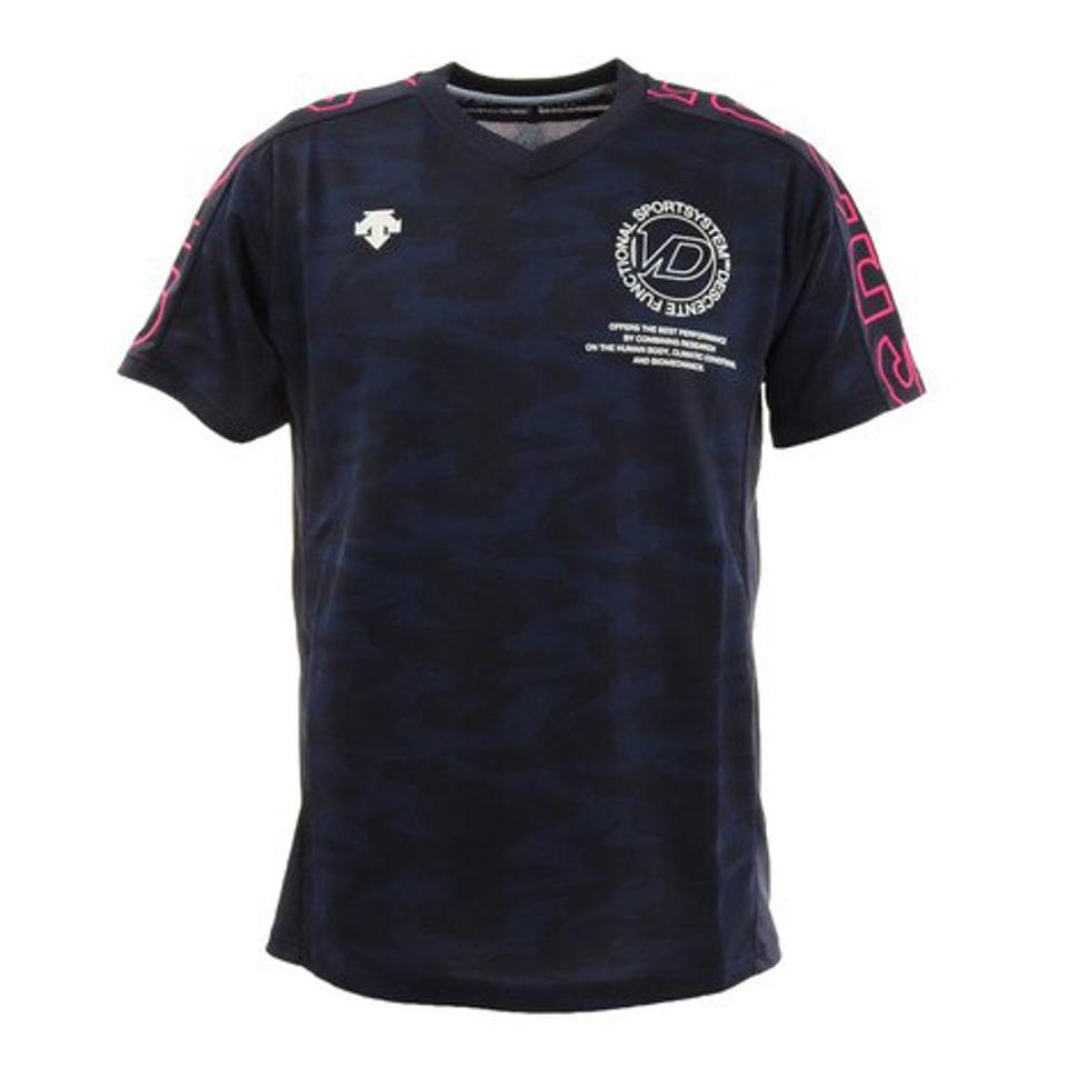 デサント(DESCENTE) バレーボールウェア 半袖プラクティスシャツ DVUTJA54 NV (メンズ、レディース)