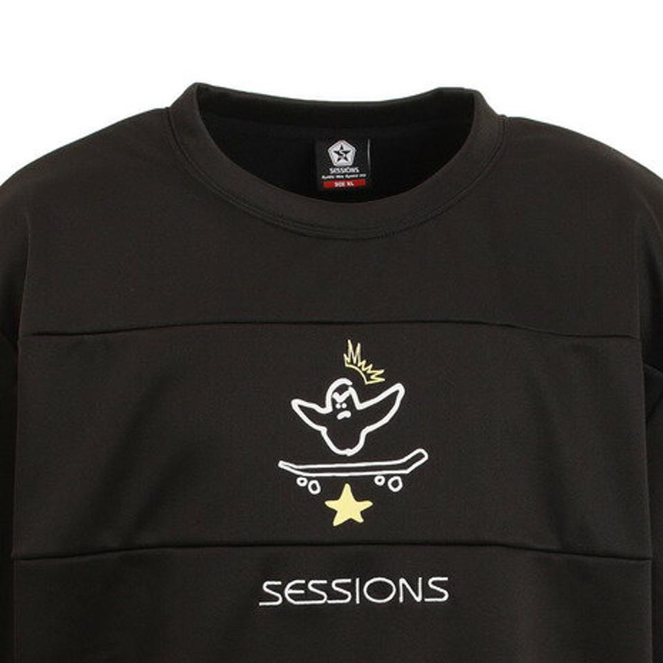 セッションズ（SESSIONS）（メンズ）スノーボード ボードウェア ジャケット DWR FLEECE CREW GONZ 長袖シャツ 211200 ブラック