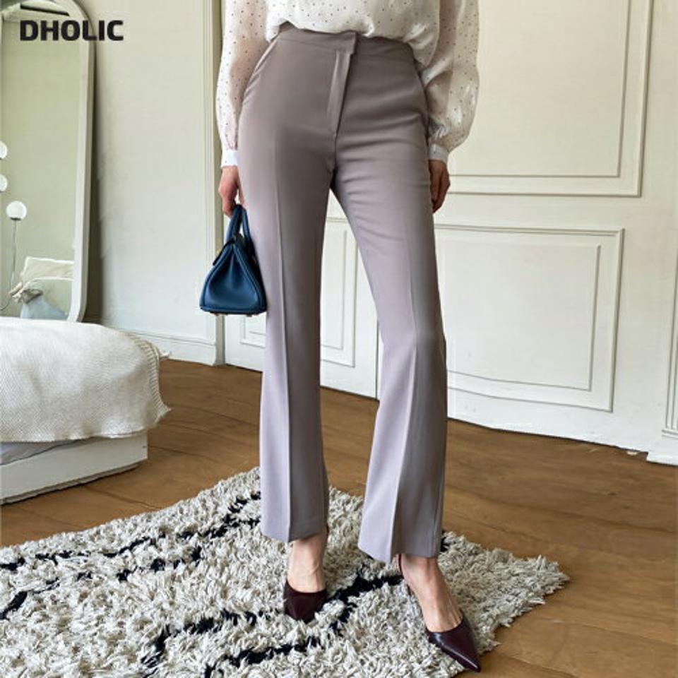 スリムスラックス・全3色・t71969 レディース 【pt】パンツ ロング 丈 スラックス 単色 無地 シンプル 春 夏 秋 冬 オフィスカジュアル きれいめ スリム フレア フェミニン パステル 上品 大人っぽ スーツ 韓国ファッション ハイホリHIHOLLI