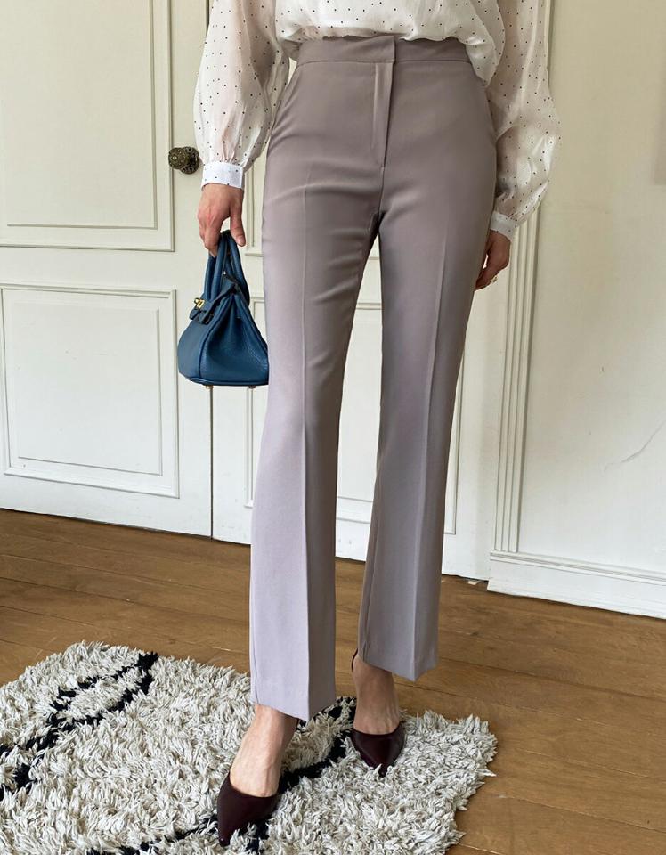 スリムスラックス・全3色・t71969 レディース 【pt】パンツ ロング 丈 スラックス 単色 無地 シンプル 春 夏 秋 冬 オフィスカジュアル きれいめ スリム フレア フェミニン パステル 上品 大人っぽ スーツ 韓国ファッション ハイホリHIHOLLI