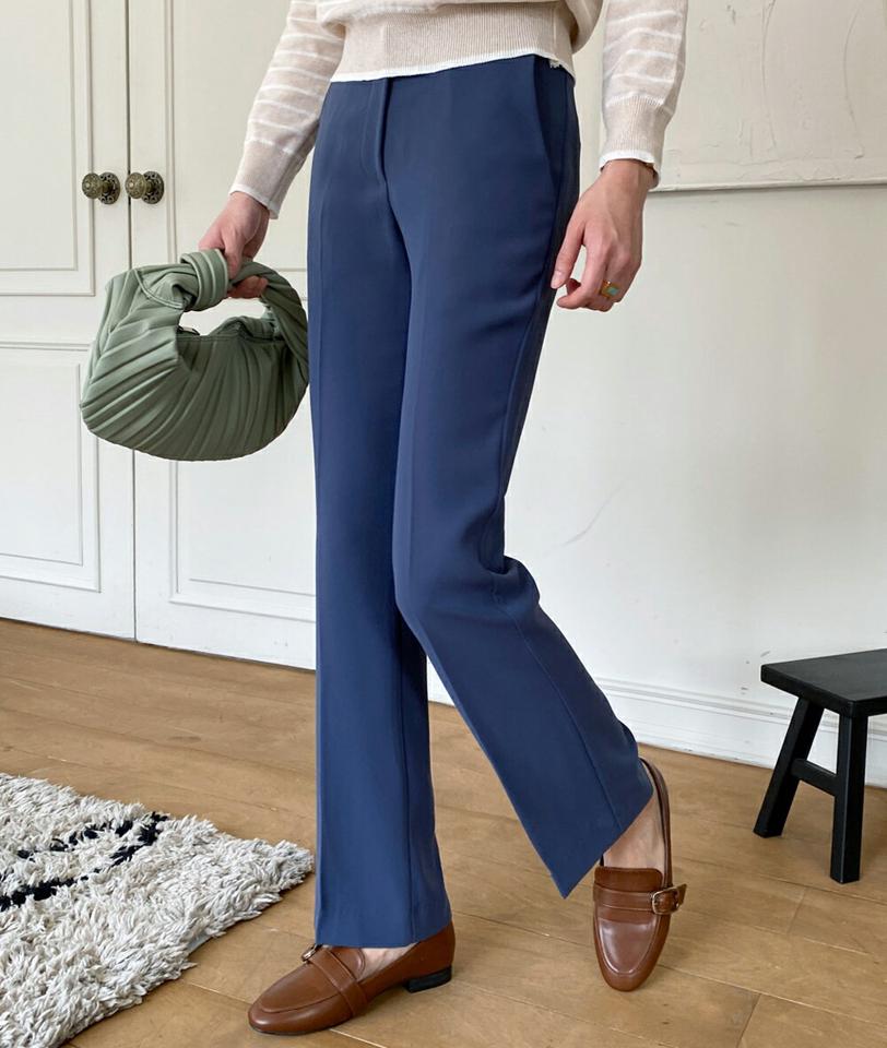 スリムスラックス・全3色・t71969 レディース 【pt】パンツ ロング 丈 スラックス 単色 無地 シンプル 春 夏 秋 冬 オフィスカジュアル きれいめ スリム フレア フェミニン パステル 上品 大人っぽ スーツ 韓国ファッション ハイホリHIHOLLI