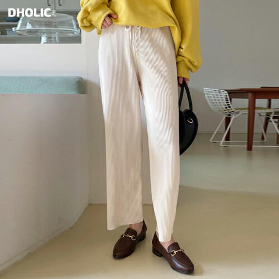 プリーツワイドパンツ・全5色・b66403 レディース 【pt】パンツ ロング 丈 単色 無地 シンプル パステル ワイド プリーツ 春 夏 秋 冬 楽ちん ラフ ストリング 紐 カジュアル かわいい 可愛い 韓国ファッション