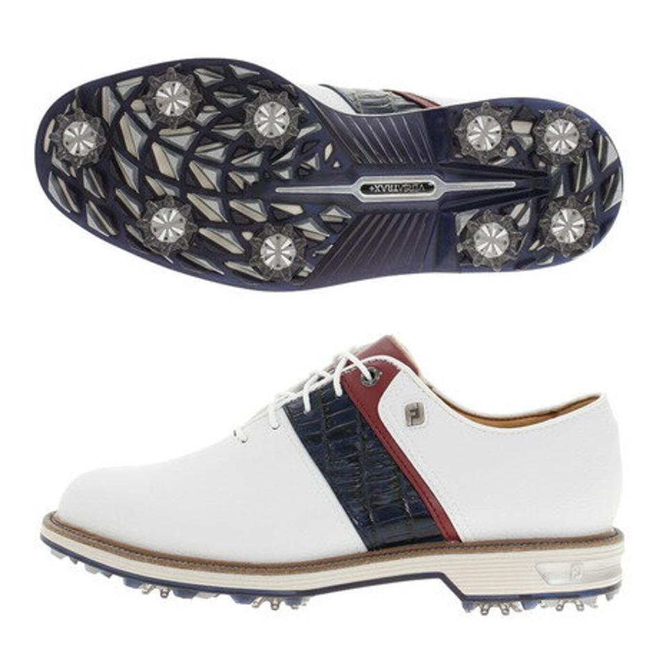 フットジョイ（FOOT JOY）（メンズ）ゴルフシューズ ドライジョイズ プレミア パッカード レース WT/NV/RD 53932W