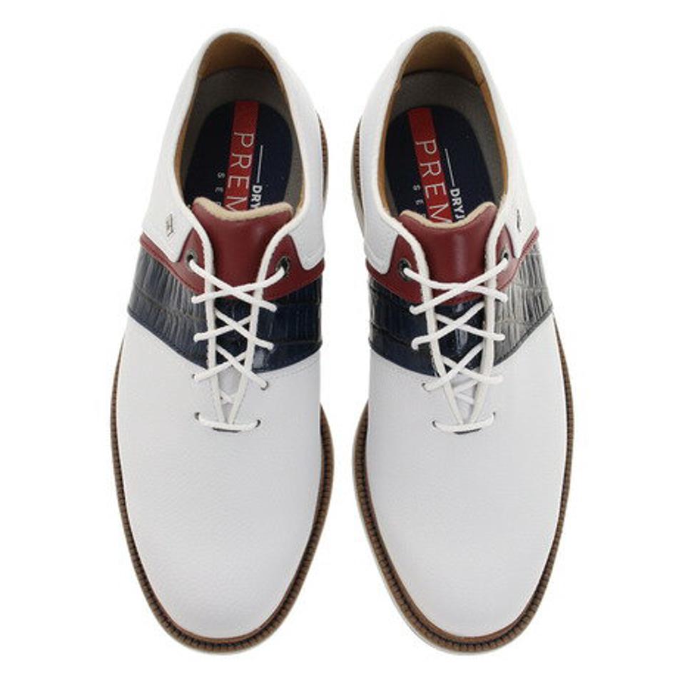 フットジョイ（FOOT JOY）（メンズ）ゴルフシューズ ドライジョイズ プレミア パッカード レース WT/NV/RD 53932W