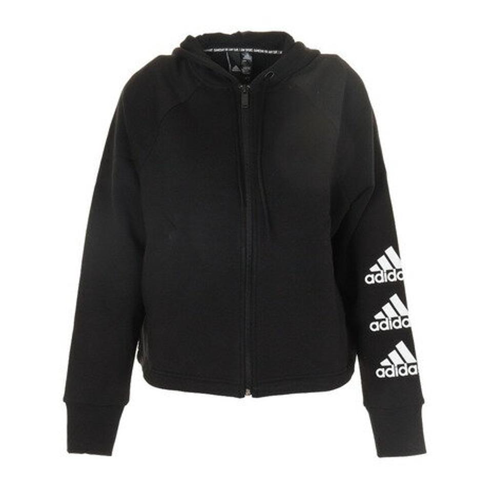 アディダス（adidas）（レディース）スタック ロゴ フルジップ フリース パーカー IPB08-GC6919