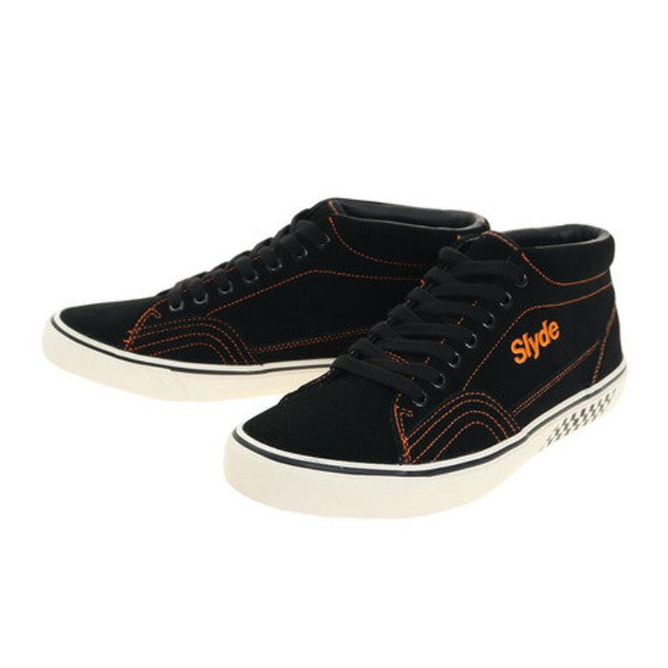 スライド（SLYDE）（メンズ）スニーカー スケートボード ミッドカットシューズ SUEDE SL-FTW-004-BK/OR