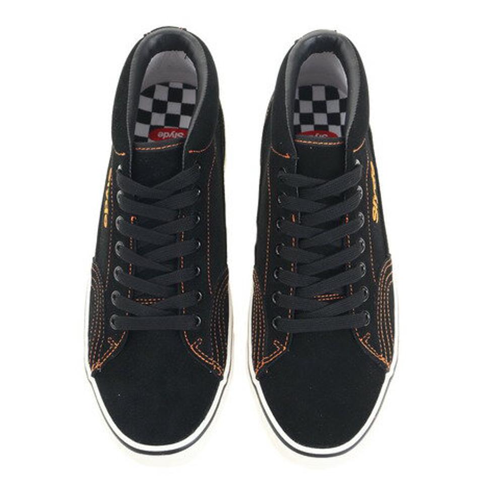 スライド（SLYDE）（メンズ）スニーカー スケートボード ミッドカットシューズ SUEDE SL-FTW-004-BK/OR