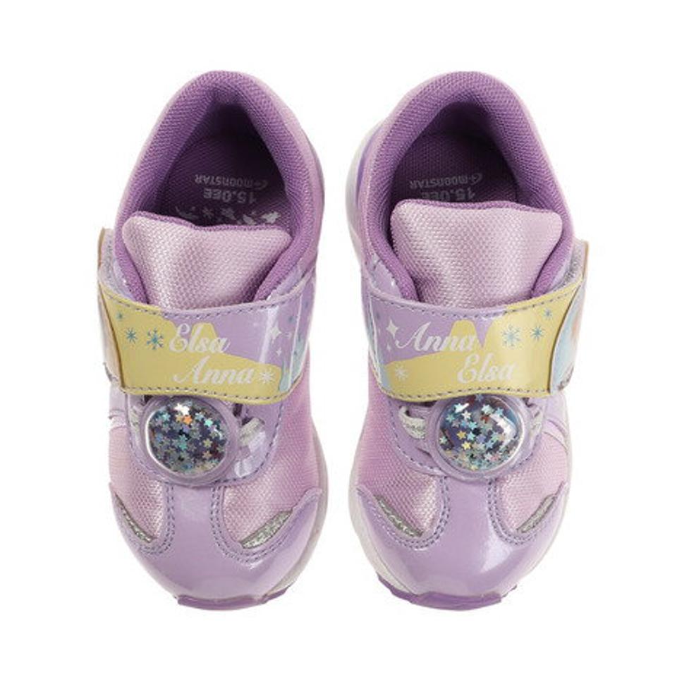 ムーンスター（MoonStar） ディズニー アナと雪の女王 DN C1282 パープル 紫 12182319 ジュニア スポーツシューズ スニーカー マジックテープ 子供靴 （キッズ）