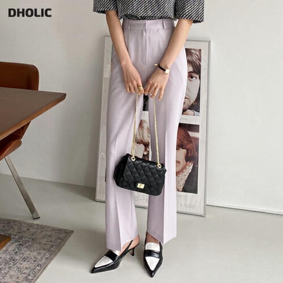 セミフレアスラックス・全3色・t66827 レディース 【pt】パンツ ロング 丈 単色 無地 シンプル スラックス フレア パステル オフィスカジュアル 春 夏 秋 冬 上品 フェミニン 大人っぽ ハイウエスト 脚長 ダーツ 韓国ファッション