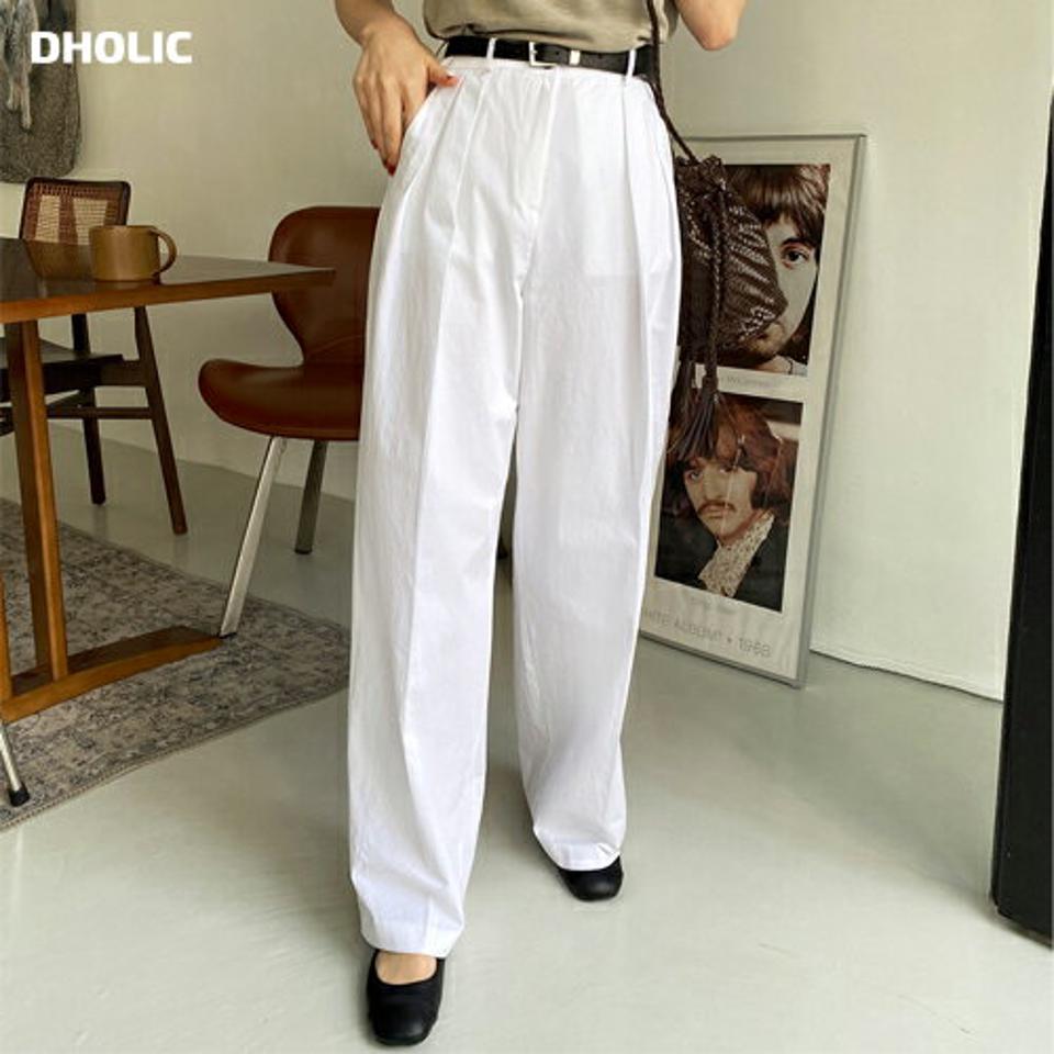 ツータックコットンワイドパンツ・全4色・t66829 レディース 【pt】パンツ ロング 丈 単色 無地 シンプル タック コットン 綿 ワイド カジュアル 大人っぽ ハイウエスト 脚長 春 夏 秋 冬 韓国ファッション