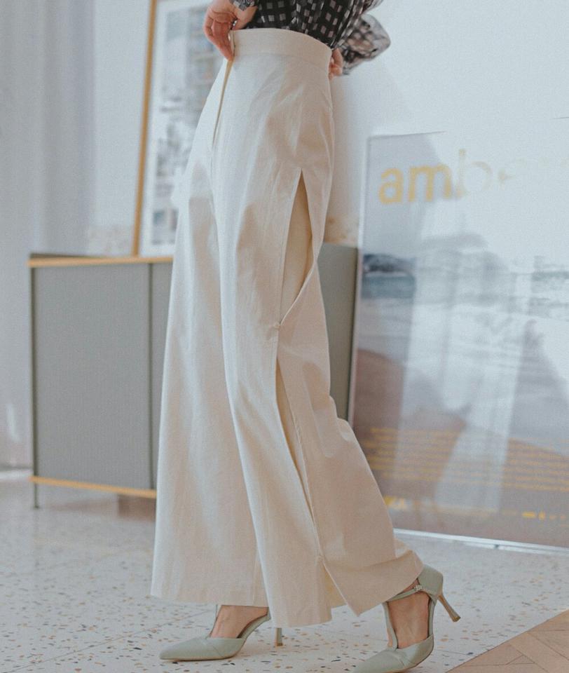 2WAYタックワイドパンツ・全3色・t00227 レディース 【pt】パンツ ロング 丈 単色 無地 シンプル タック ワイド 2WAY ハイウエスト 脚長 春 秋 冬 ダーツ 綿 コットン カジュアル ユニーク 大人っぽ パステル 韓国ファッション ハイホリHIHOLLI