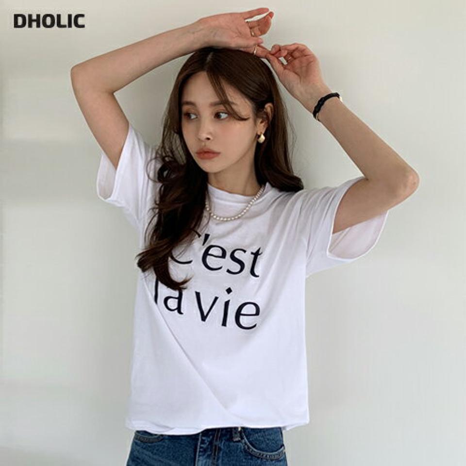 レタリング半袖Tシャツ・全4色・b00254 レディース 【tops】Tシャツ トップス 半袖 ロゴT ロゴ レタリング 模様 春 夏 シンプル ラフ 楽ちん オーバーフィット カジュアル かわいい 可愛い 韓国ファッション ハイホリHIHOLLI
