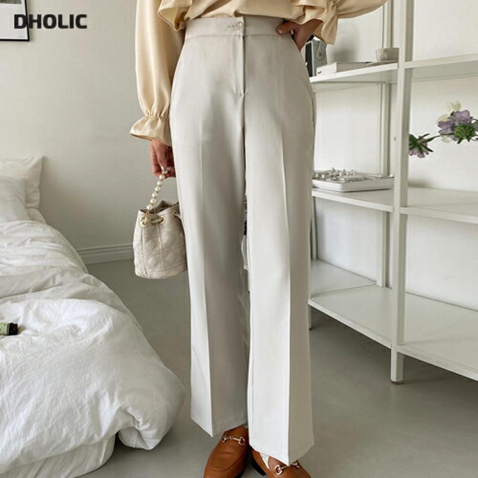 スリムストレートスラックス・全5色・t66886 レディース 【pt】韓国ファッション ボトムス ロング ロングパンツ スラックスパンツ スラックス コットン スリム ストレート ダーツ 無地 シンプル フェミニン カジュアル 春 秋