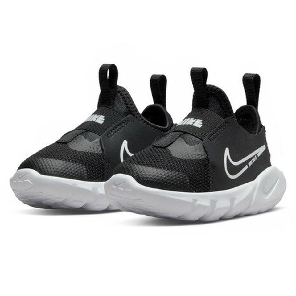 ナイキ（NIKE）（キッズ）ジュニアスニーカー フレックス ランナー 2 TDV ブラック ホワイト DJ6039-002 ベビー 紐なし 子供靴 ファースト スポーツシューズ