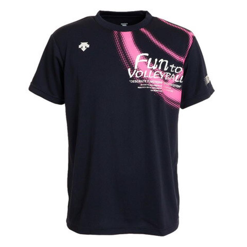 デサント（DESCENTE）（メンズ） バレーボール ウェア Tシャツ 練習着 半袖プラクティスシャツ 吸汗速乾 接触冷感 DX-B1432XB