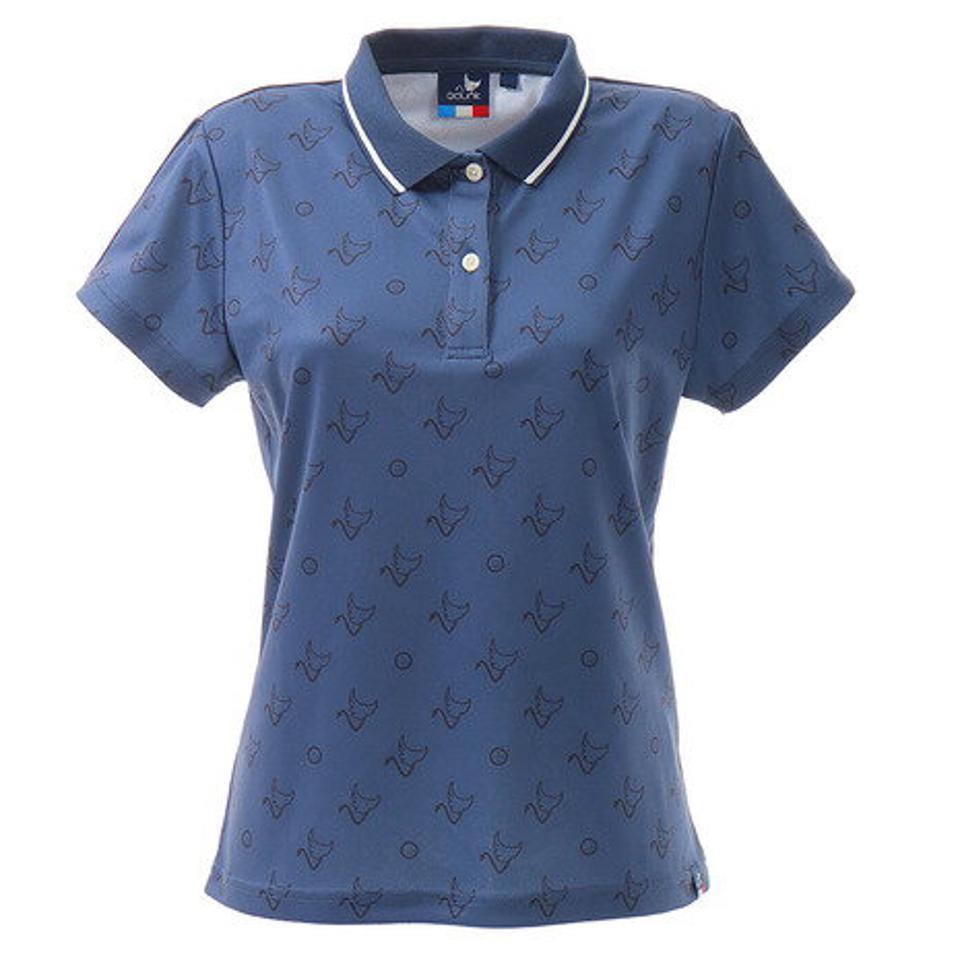 クランク（CLUNK） ゴルフウェア プリントポロシャツ CL5HUG14 NVY （レディース）