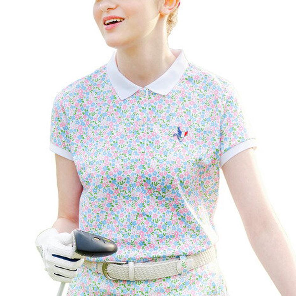 クランク（CLUNK） ゴルフウェア 小花柄プリントポロシャツ CL5HUG03 WHT （レディース）