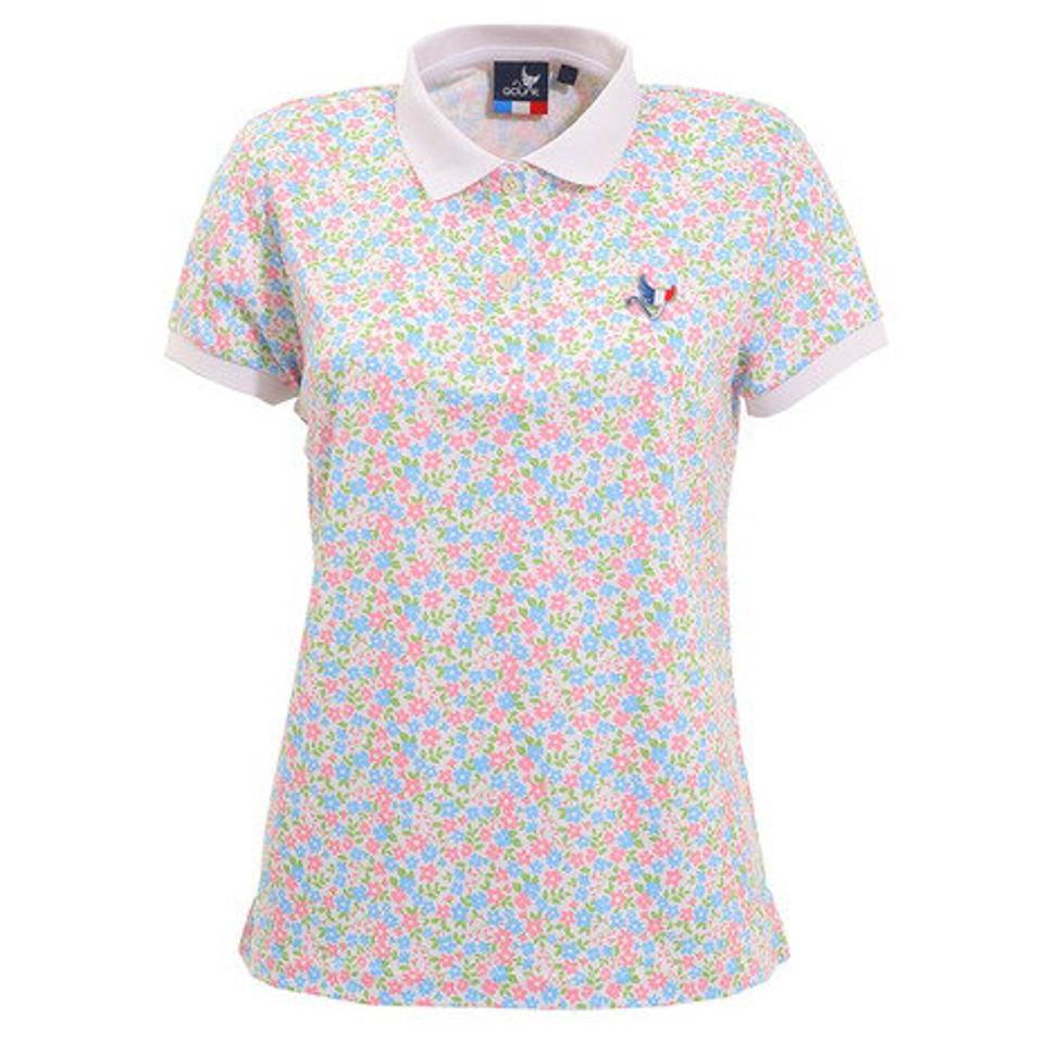 クランク（CLUNK） ゴルフウェア 小花柄プリントポロシャツ CL5HUG03 WHT （レディース）