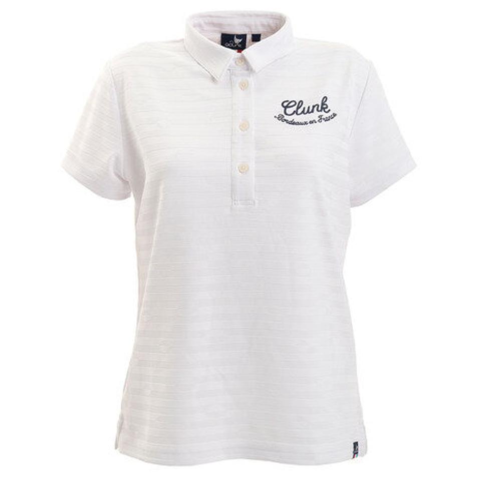 クランク（CLUNK） ゴルフウェア ドットジャガード半袖ポロシャツ CL5HUG02 WHT （レディース）