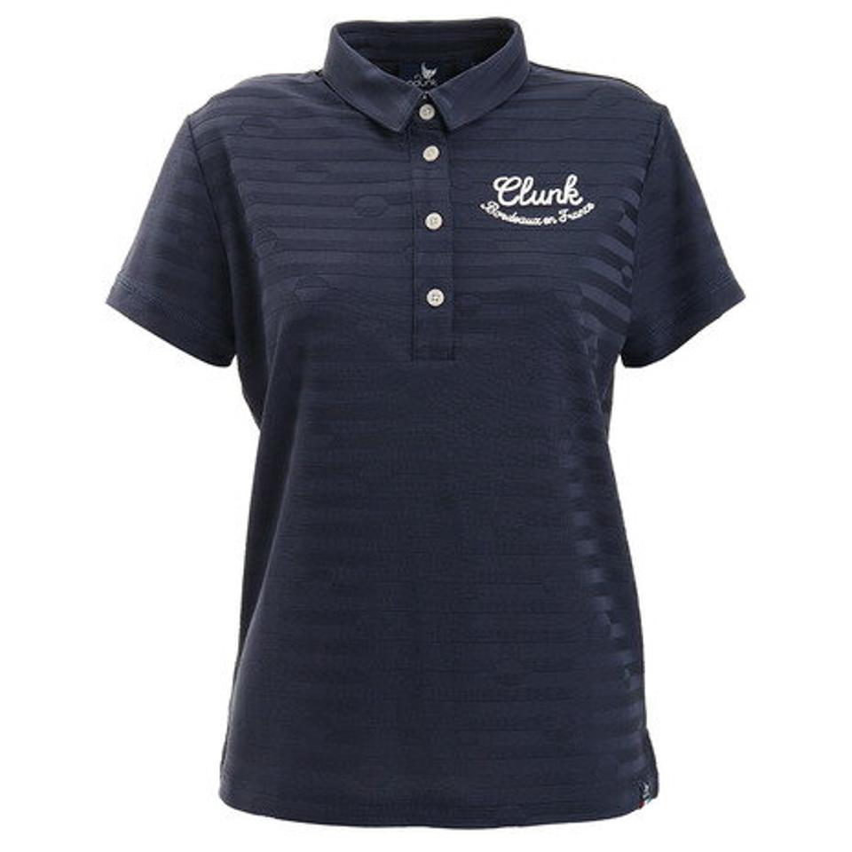 クランク（CLUNK） ゴルフウェア ドットジャガード半袖ポロシャツ CL5HUG02 NVY （レディース）