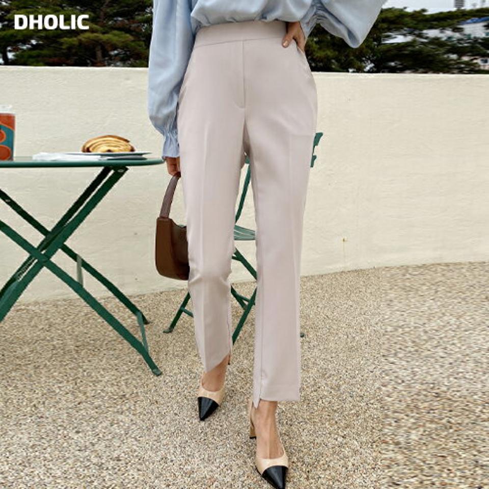 アンバランススリットスリムスラックス・全2色・b00538 レディース 【pt】韓国ファッション ボトムス ロング ロングパンツ スラックスパンツ スラックス アンバランス スリット スリム 無地 シンプル フェミニン カジュアル 春 秋