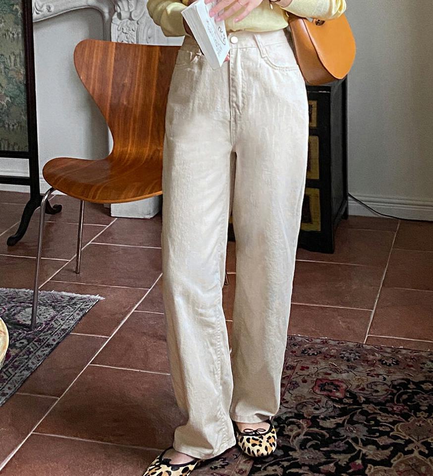 バックゴムワイドコットンパンツ・全3色・t00528 レディース 【pt】韓国ファッション ボトムス ロング ロングパンツ コットンパンツ バックゴム ワイド ストレート ベルトループ 無地 シンプル フェミニン カジュアル 春 秋