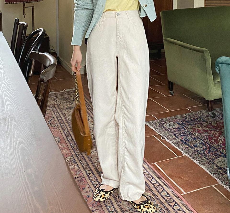 バックゴムワイドコットンパンツ・全3色・t00528 レディース 【pt】韓国ファッション ボトムス ロング ロングパンツ コットンパンツ バックゴム ワイド ストレート ベルトループ 無地 シンプル フェミニン カジュアル 春 秋