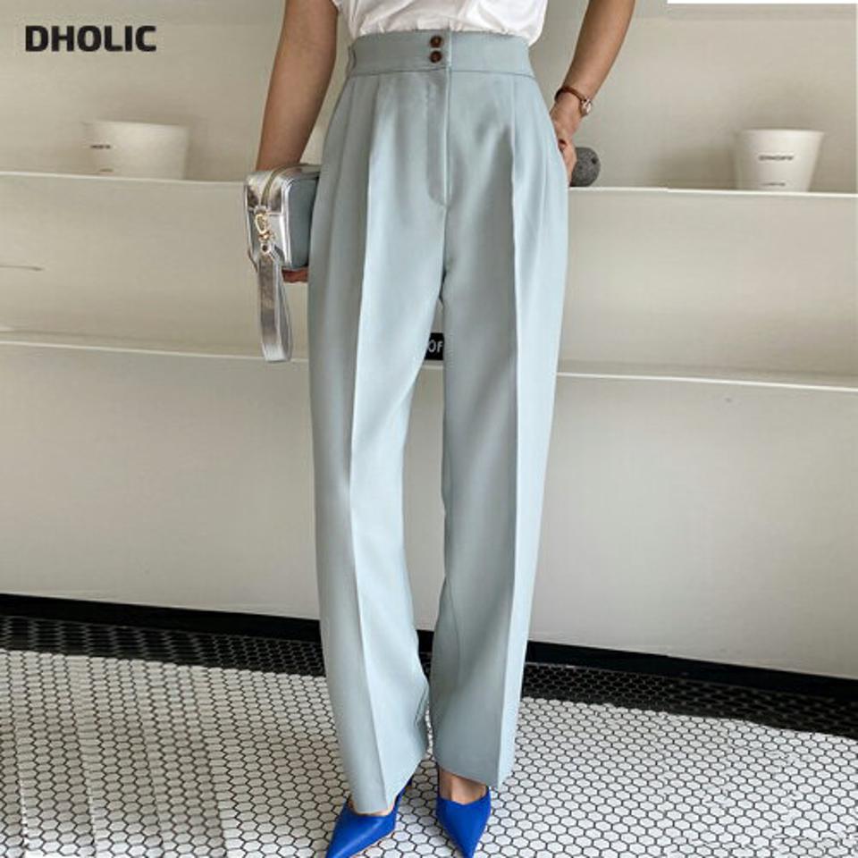 ツーボタンタックスラックス・全5色・t00340 レディース 【pt】韓国ファッション ボトムス ロング ロングパンツ スラックスパンツ スラックス ツーボタン ツータック ワイド ハイウエスト 無地 シンプル フェミニン カラーパンツ カジュアル 春 秋