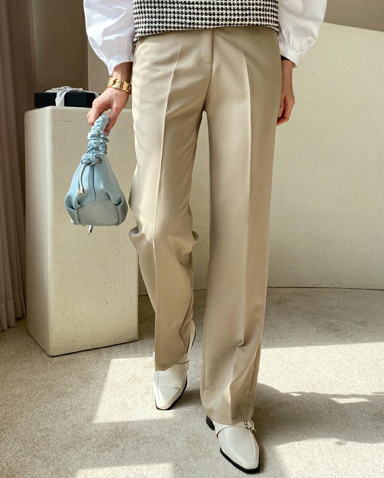 テーパードスラックスパンツ・全3色・t71952 レディース 【pt】パンツ ロング 丈 スラックス 単色 無地 シンプル パステル オフィスカジュアル 春 夏 秋 冬 テーパード ベーシック 大人っぽ きれいめ 韓国ファッション ハイホリHIHOLLI