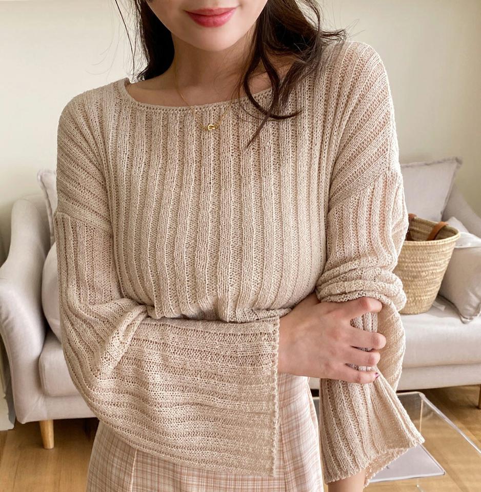 2WAYスクエアリブクロップドニット・全4色・t00353 レディース 【tops】韓国ファッション トップス ニット 大人 長袖 スクエアネック クロップド丈 ロングスリーブ ワイドリブ 無地 シンプル フェミニン カジュアル 春 秋 年上
