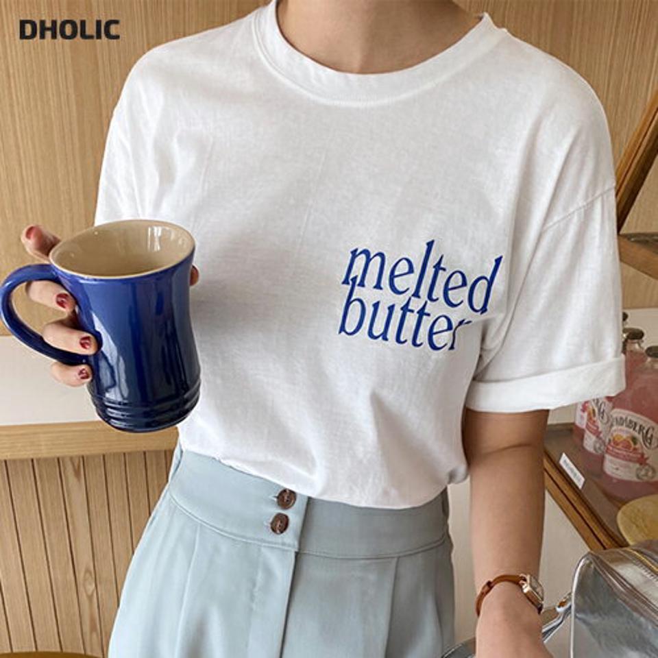 バストレタリング半袖Tシャツ・全3色・t00316 レディース 【tops】韓国ファッション トップス Tシャツ 大人 半袖 ラウンドネック レタリング 英字 ロゴ シンプル コットン 綿 フェミニン カジュアル デイリー 夏 春 秋