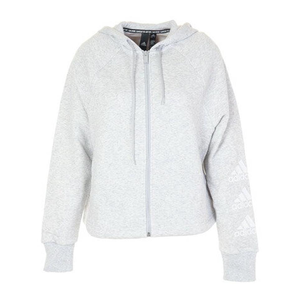 アディダス（adidas）（レディース）スタック ロゴ フルジップ フリース パーカー IPB08-GC6936