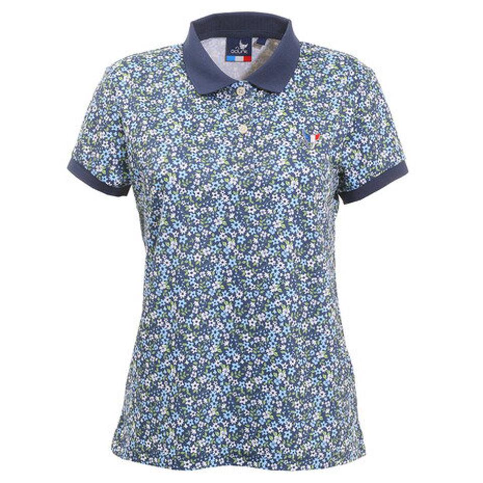 クランク（CLUNK） ゴルフウェア 小花柄プリントポロシャツ CL5HUG03 NVY （レディース）