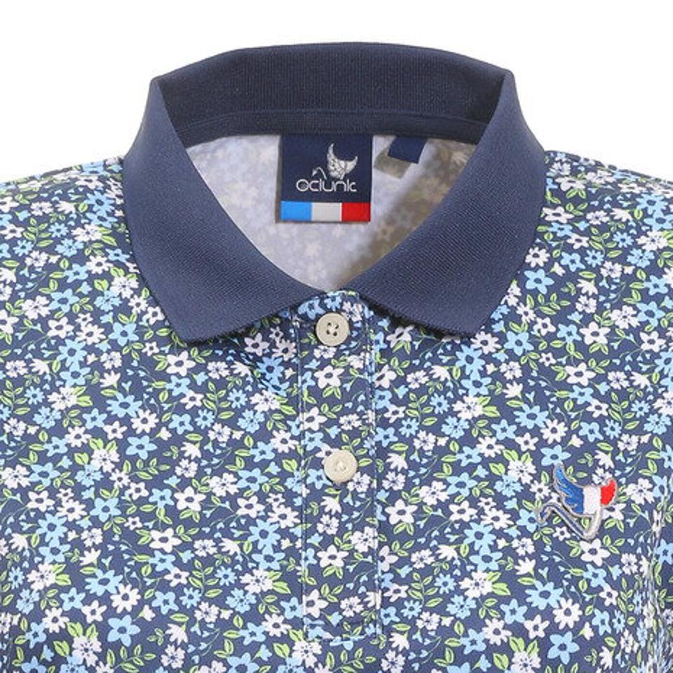 クランク（CLUNK） ゴルフウェア 小花柄プリントポロシャツ CL5HUG03 NVY （レディース）