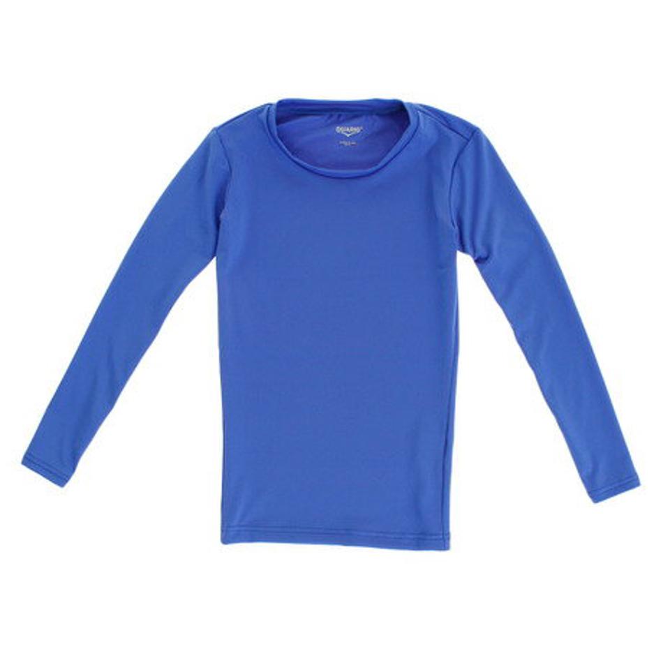 デュアリグ（DUARIG） サッカー ジュニア インナー ストレッチ丸首シャツ 742D8ES067 青 アンダーシャツ 長袖 （キッズ）