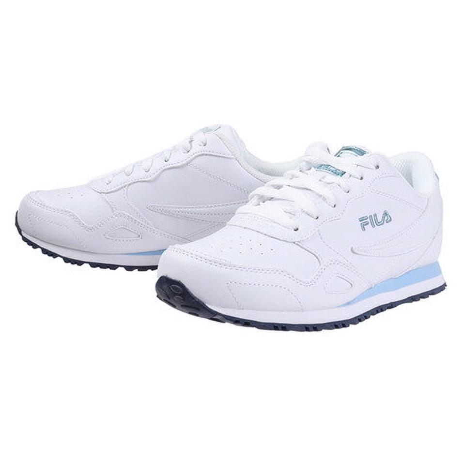 フィラ(FILA)(レディース)ユーロジョガー JOGGER 4SL ホワイト ブルー 白 F51510150 スニーカー スポーツシューズ カジュアル 学生 運動 靴 シンプル