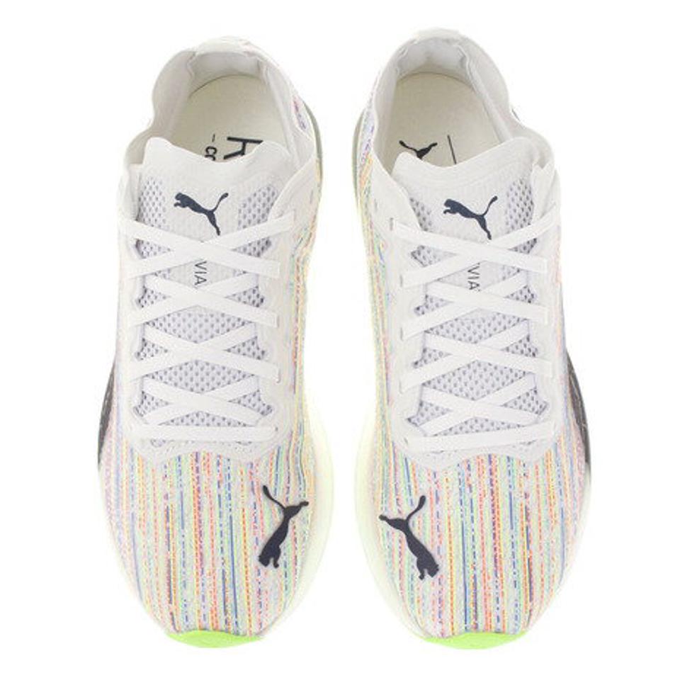 プーマ（PUMA）（レディース）ランニングシューズ ディヴィエイト ニトロ スペクトラ ホワイト 19530501 スニーカー ジョギング 耐久性 駅伝 部活 マラソン