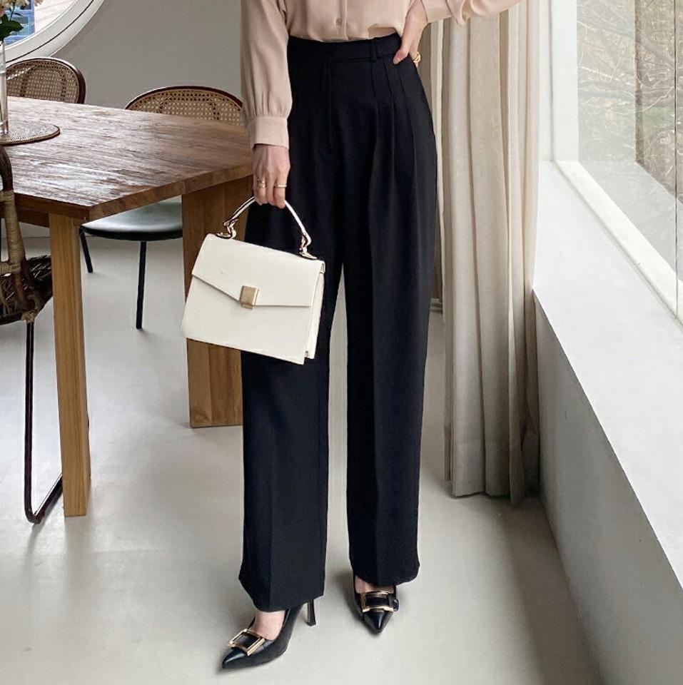 シークレットゴムサイドボタンスラックス・全3色・b00315 レディース 【pt】パンツ ロング 丈 スラックス 単色 無地 シンプル 春 夏 秋 冬 オフィスカジュアル 脚長 ダーツ カラーパンツ 楽ちん 大人 パステル きれいめ 韓国ファッション ハイホリHIHOLLI