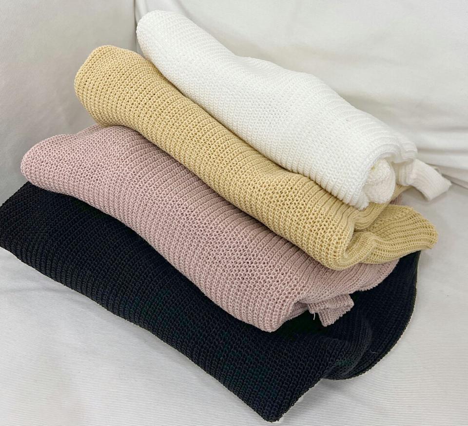 ストラップワンショルダーニット・全5色・t00294 レディース 【tops】トップス 長袖 ニット 単色 無地 ユニーク カットアウト 春 秋 カラーニット シンプルニット パステル クロップド丈 ワンショルダー 韓国ファッション ハイホリHIHOLLI