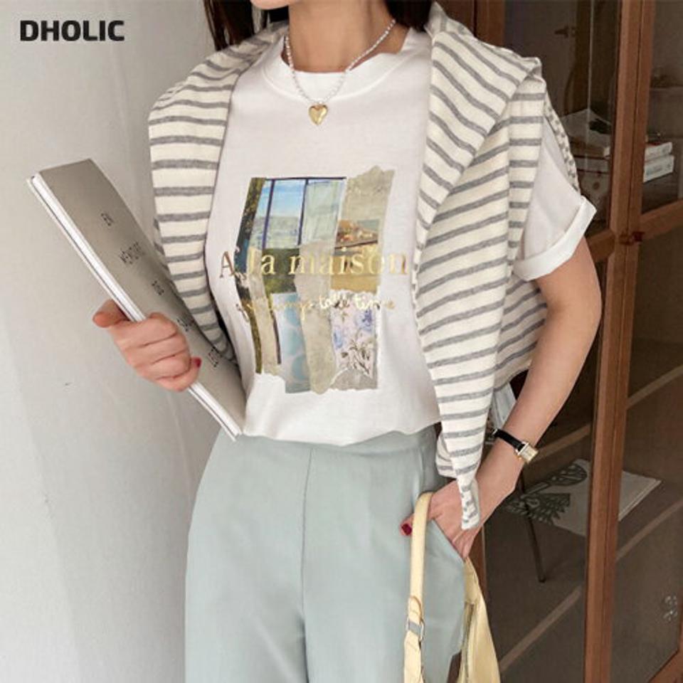 ゴールドレタリング半袖Tシャツ・全4色・b66868 レディース 【tops】 韓国ファッション トップス Tシャツ 半袖 五分袖 5分袖 ラウンドネック クルーネック ゴールドレタリング 英字 アルファベット ルーズ ゆったり シンプル ベーシック カジュアル 春 秋