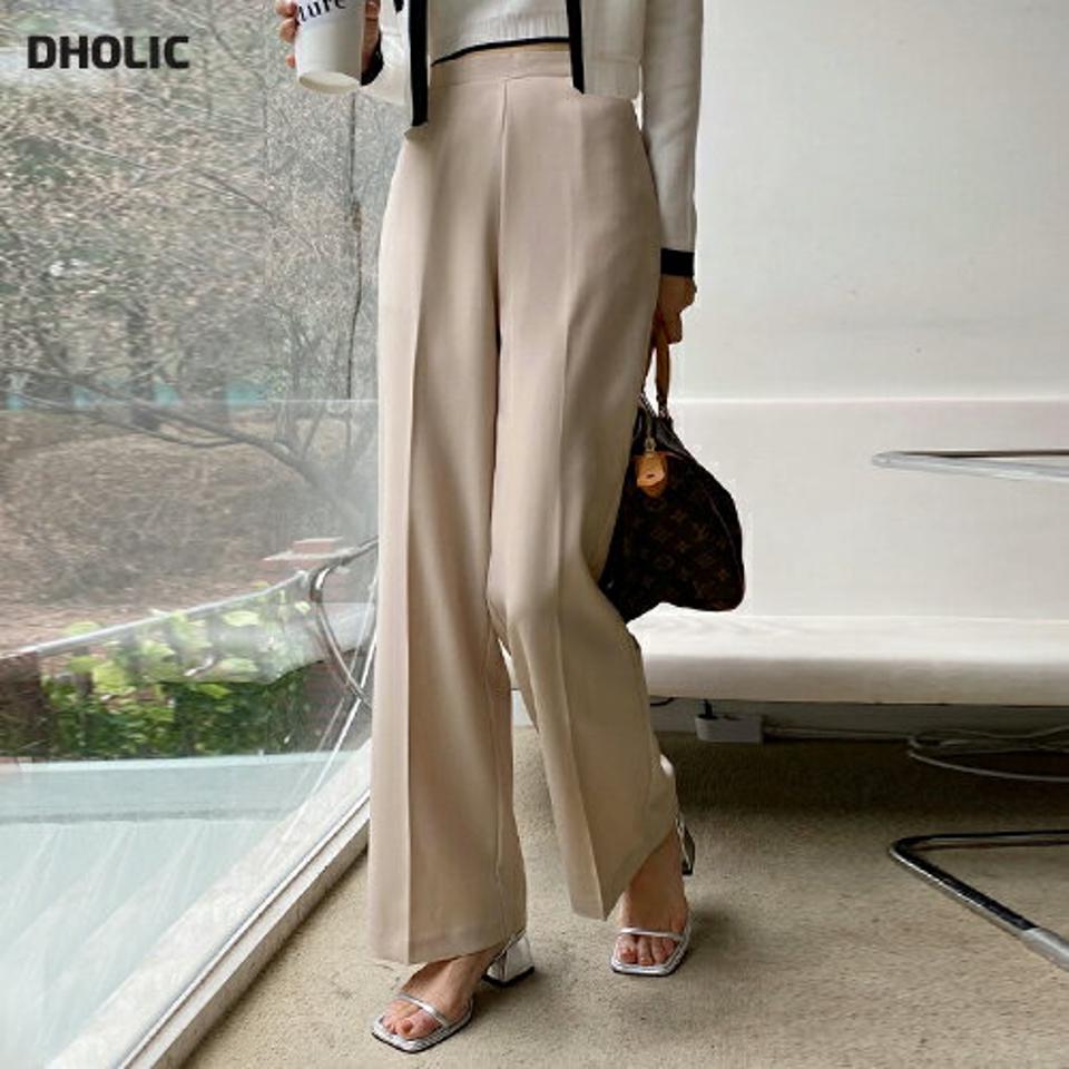 ワイドスラックスパンツ・全3色・b66871 レディース 【pt】 韓国ファッション ボトムス パンツ スラックス ワイドパンツ ワイドスラックス ストレート ハイウエスト フルレングス 十分丈 無地 オフィス 仕事 大人 美脚 脚長 カジュアル 春 秋