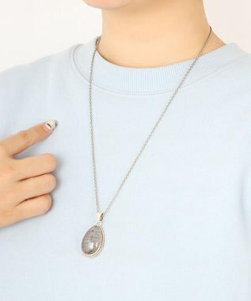 【フランス１点もの】ルチルクォーツ雫ネックレス（スターリングシルバー）