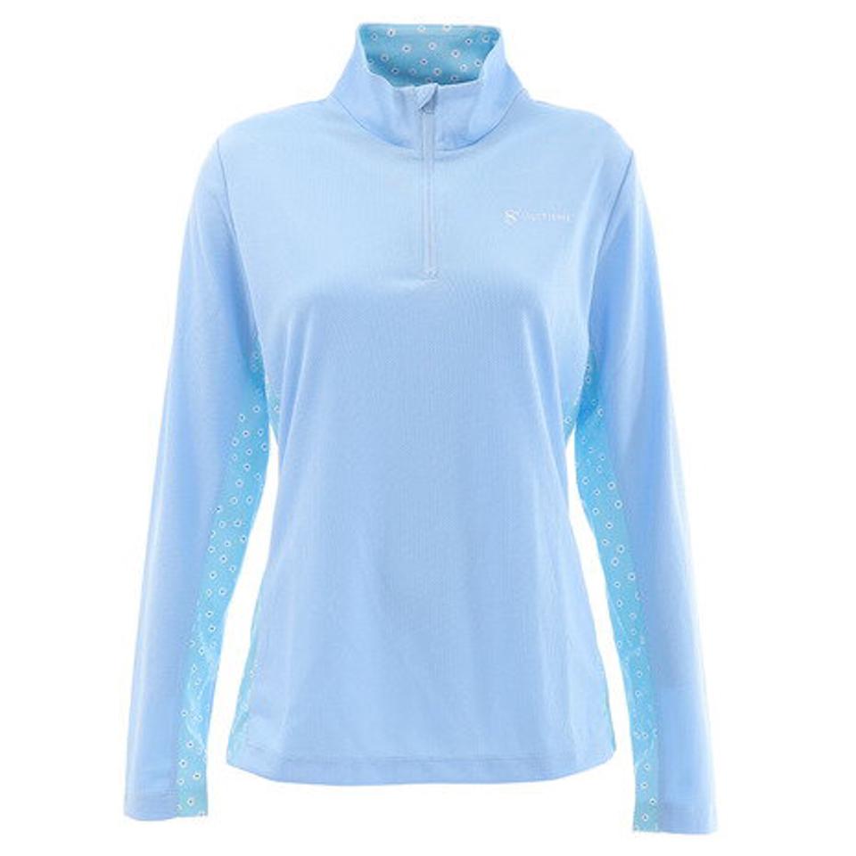 ウィッテム（HUITIEME） テニス ハーフジップ 長袖シャツ HU20S02LS733005LBLU 【吸汗速乾/UVカット】 （レディース）