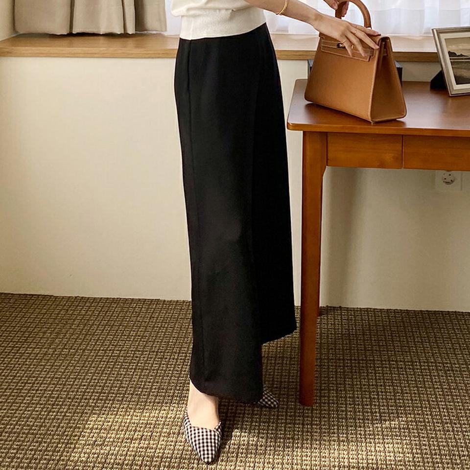 サイドボタンワイドパンツ・全4色・b72006 レディース 【pt】パンツ ズボン ロングパンツ ワイド 単色 無地 シンプル ベーシック 大人 きれいめ ハイウエスト パステル 春 秋 韓国ファッション ハイホリHIHOLLI