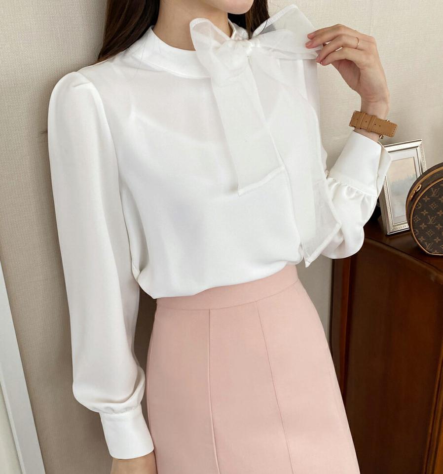 【15%OFF】シアーストラップ付ブラウス・全4色・e71987 レディース 【bl】トップス ブラウス 長袖 シアー ギャザー パフ袖 パフスリーブ 単色 無地 シンプル フェミニン ハーフネック 大人 きれいめ 上品 パステル 学校行事 春 秋 韓国ファッション ハイホリHIHOLLI blセール