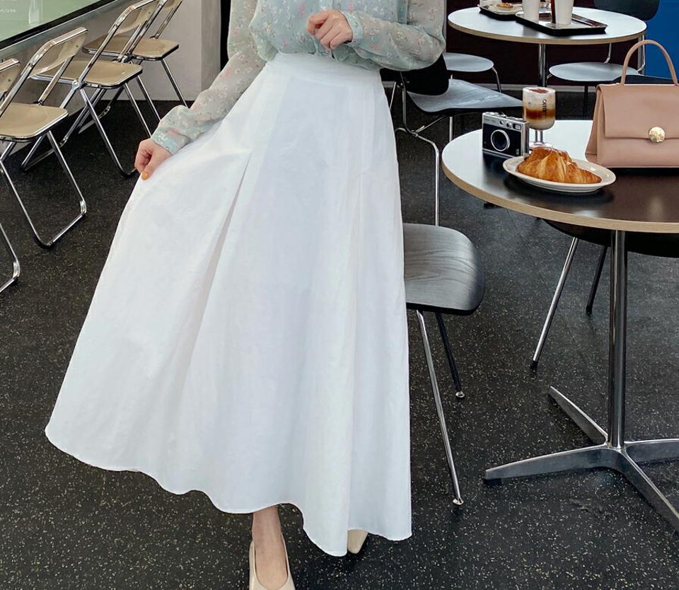 タックフレアスカート・全3色・t00386 レディース 【sk】韓国ファッション ボトムス スカート ロング ロングスカート ピンタック フレア Aライン ロング丈 無地 シンプル 細身 大人 カジュアル フェミニン デイリー 春 秋