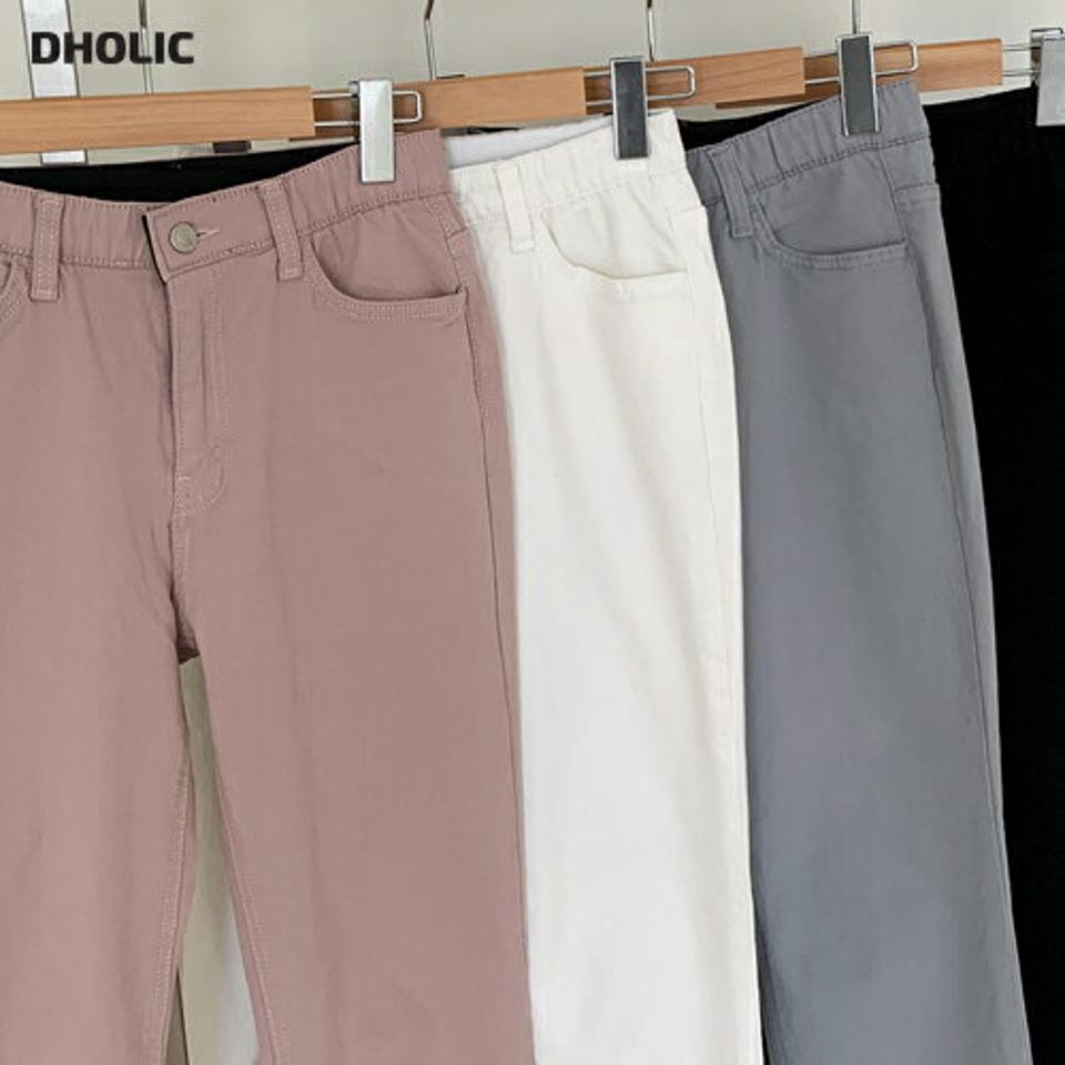 シークレットゴムストレートパンツ・全4色・b71856 レディース 【pt】ボトムス ロング ロングパンツ シークレットゴム ストレートパンツ 無地 シンプル フェミニン カジュアル デイリー 春 秋 韓国ファッション ハイホリHIHOLLI