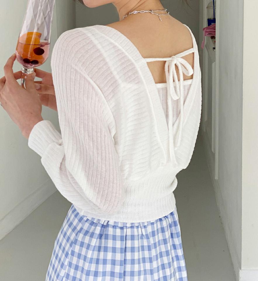 2WAYリブラップ風Tシャツ・全4色・t00552 レディース 【tops】韓国ファッション トップス Tシャツ 大人 長袖 Vネック 2WAY リブ ラップ風 リボン レイヤード 無地 シンプル フェミニン カジュアル 春 秋