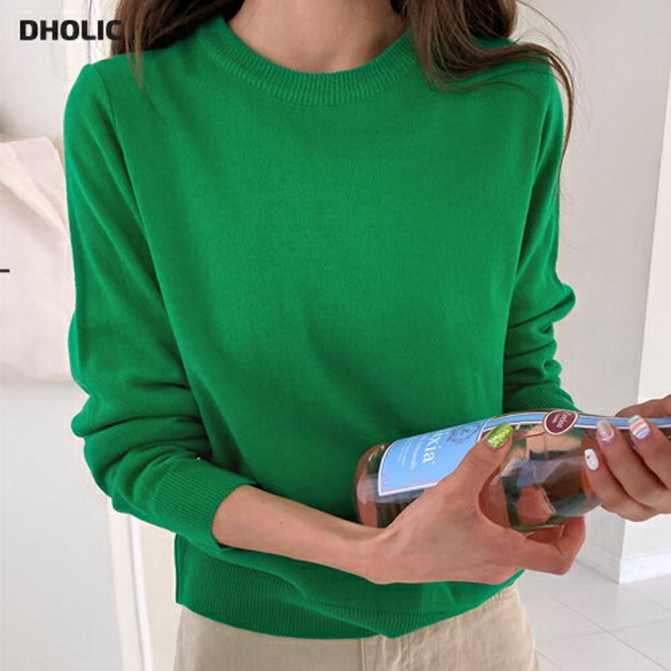 7COLORSラウンドニット・全7色・b00555 レディース 【tops】韓国ファッション トップス ニット 大人 長袖 ラウンドネック カラーニット 無地 ベーシック シンプル フェミニン カジュアル デイリー クリスマス 春 秋 年上
